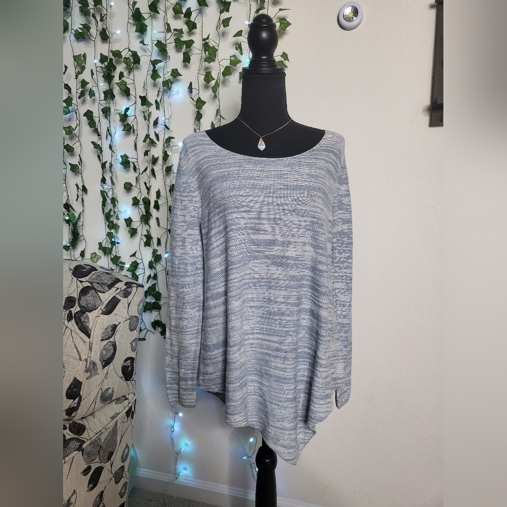 Joie Cotton Cashmere Lightweight Asymmetrical Hem Long Sleeve Sweater